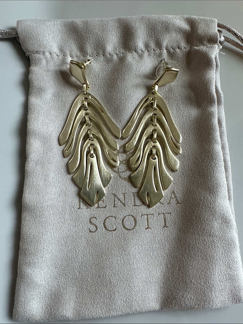 Kendra Scott Gold Cascading Layered Drop Earrings